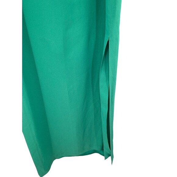 Simona Corsellini Green Off-Shoulder‎ Ruffle Column Gown Side Slit - Picture 5 of 11